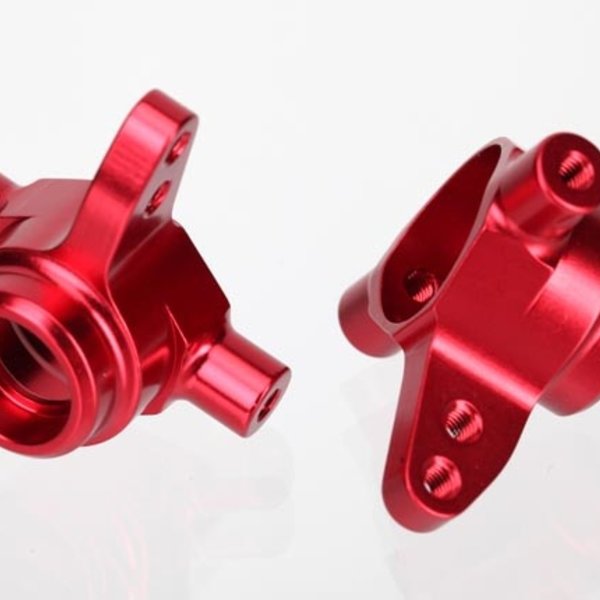 Traxxas Steering blocks, 6061-T6 aluminum (red-anodized), left & right