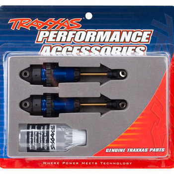 Traxxas Shocks, GTR long blue-anodized, PTFE-coated bodies with TiN shafts (fully assembled, without springs) (2)