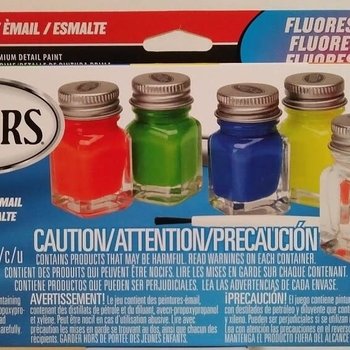 Fluorescent Enamel Paint Set (6 Colors & Thinner)