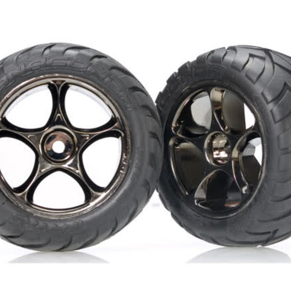 Traxxas Tracer Blk Chrome Whls w/ Anaconda Tires(2),R:BVXL