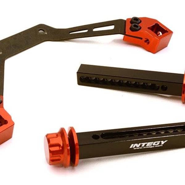 Integy Ext Front Body Mount & Post Set, Red: ST 4x4