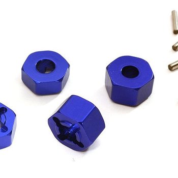 Integy Wheel Hub (4) for Traxxas 1/10 Electric Rustler & Slash 2WD T8065BLUE