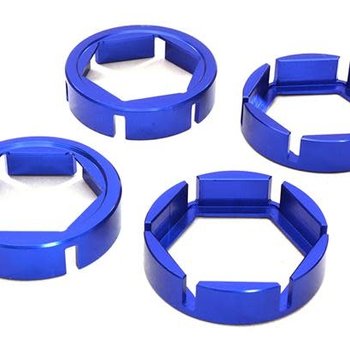 Integy Billet Machined Wheel Hex Outer Reinforcement Ring Set(4) for Traxxas X-Maxx 4X4 C27098BLUE