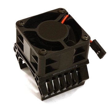 Integy 36mm Motor Heatsink+40x40mm Cooling Fan 16k rpm for 1/10 TR-MT10E & TRX-4 C28599BLACK