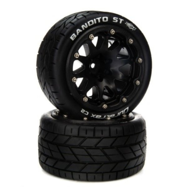 DuraTrax Bandito ST Belted 2.8 Mounted F/R 14mm Black (2)