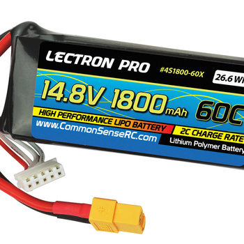 Commonsence RC Lectron Pro 14.8V 1800mAh 60C Lipo Battery for FPV Racers