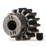 Traxxas Gear, 15-T pinion (1.0 metric pitch) (fits 5mm shaft)/ set screw (for use only with steel spur gears)