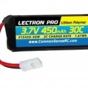 Commonsence RC Lectron Pro 3.7V 450mAh 30C Lipo Battery with Walkera Connector for Dromida Kodo, Dromida Verso and Hubsan X4