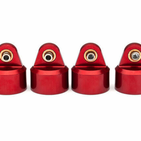 Traxxas Shock caps, aluminum (red-anodized), GT-Maxx shocks (4)