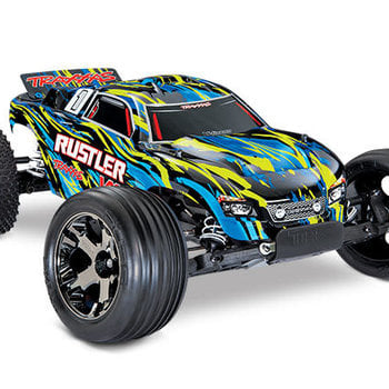 Traxxas 37076-4 - Rustler® VXL: 1/10 Scale Stadium Truck. Ready-to-Race® with TQi Traxxas Link™ Enabled 2.4GHz Radio System, Velineon® VXL-3s brushless ESC (fwd/rev), and Traxxas Stability Management (TSM)®.