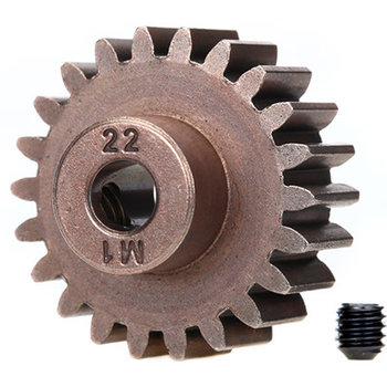 Traxxas Gear, 22-T pinion (1.0 metric pitch) (fits 5mm shaft)/ set screw (for use only with steel spur gears)