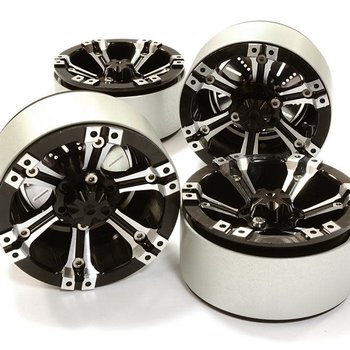 Integy 1.9 Size Billet Machined Alloy 6D Spoke Wheel(4)High Mass Type for Scale Crawler C26616BLACK