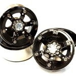 Integy INTC25618BLACK   1.9 Size Billet Machined Alloy 6 Spoke Wheel(4) High Mass Type for Scale Crawler C25618BLACK