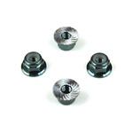 TKR M4 Locknuts (Alum, Flanged, Serrated, Black, 4pcs)