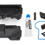 Traxxas Box, receiver (sealed) (steering servo mount)/ receiver cover/ access plug/ foam pads/ silicone grease/ 2.5x10 CS (3)