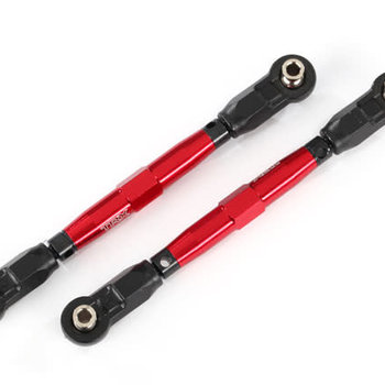Toe links, front (TUBES red-anodized, 7075-T6 aluminum, stronger than titanium) (88mm) (2)/ rod ends, rear (4)/ rod ends, front (4)/ aluminum wrench (1)