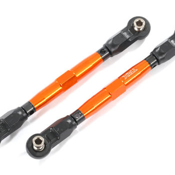 Traxxas Toe links, front (TUBES orange-anodized, 7075-T6 aluminum, stronger than titanium) (88mm) (2)/ rod ends, rear (4)/ rod ends, front (4)/ aluminum wrench (1)