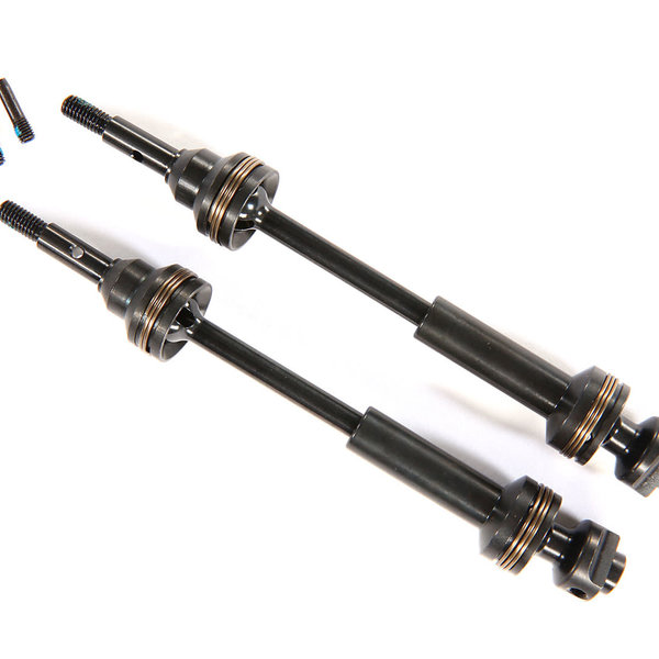 Traxxas 9051X - Driveshafts, front, steel-spline constant-velocity (complete assembly) (2)