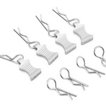 HOT RACING Hot Racing 1/10 Aluminum EZ Pulls w/Body Clips (Silver) (4)