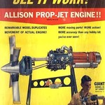 ATLANTIS 1/10 Allison 501-D13 Prop-Jet Engine w/Moving Parts & Stand (formerly Revell)