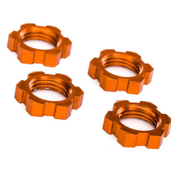 Traxxas Wheel nuts, splined, 17mm, serrated (orange-anodized) (4)