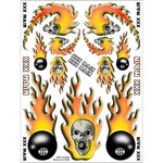 S006 STICKER SHT SKULLS O'FIRE