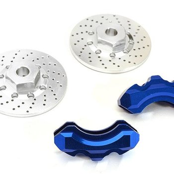 Integy Realistic Alloy Front Brake Disc (2) for Traxxas 1/10 4-Tec 2.0 C28426BLUE