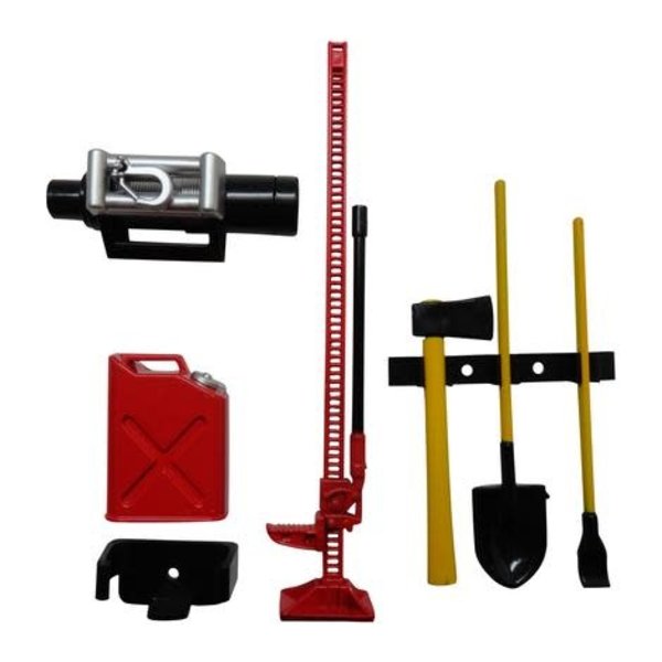 APEX Apex RC Products 1/10 RC Rock Crawler Scale Accessory Set W/ Gas Can, Winch, Jack, Shovel, Axe, & Pry Bar #4053