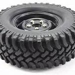 APEX APEX RC PRODUCTS 1.9" BLACK "5 LUG" WHEELS + 100MM "GRINDER" CRAWLER TIRES #6160