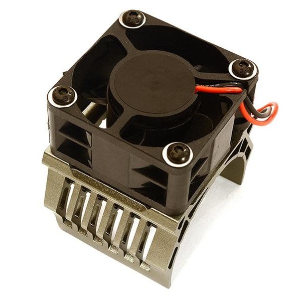 Integy 42mm Motor Heatsink+40x40mm Cooling Fan 16k rpm for 1/10 Summit & E-Revo C28603BLACK New Item