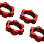 Traxxas 7758R Wheel nuts, splined, 17mm, serrated (red-anodized) (4)