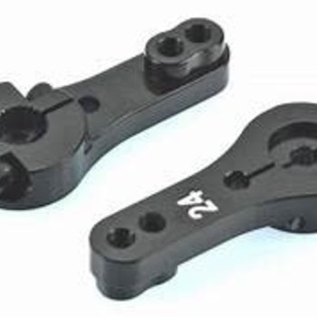 APEX Apex RC Products 24T Hitec Black Aluminum Dual Clamping Servo Horn