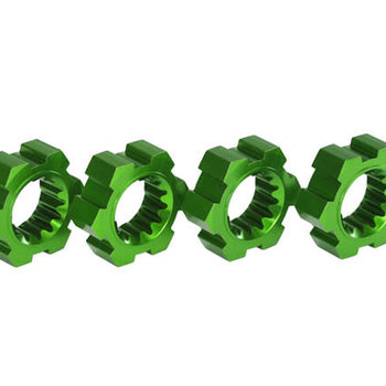 Traxxas Wheel hubs, hex, aluminum (green-anodized) (4)