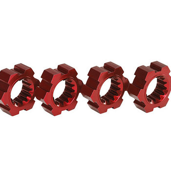 Traxxas Wheel hubs, hex, aluminum (red-anodized) (4)