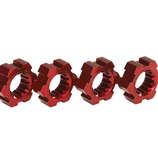 Traxxas Wheel hubs, hex, aluminum (red-anodized) (4)