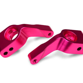 Traxxas Stub axle carriers, Rustler/Stampede/Bandit (2), 6061-T6 aluminum (Pink-anodized)/ 5x11mm ball bearings (4)