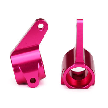 Traxxas Steering blocks, Rustler®/Stampede®/Bandit (2), 6061-T6 aluminum (pink-anodized)/ 5x11mm ball bearings (4)