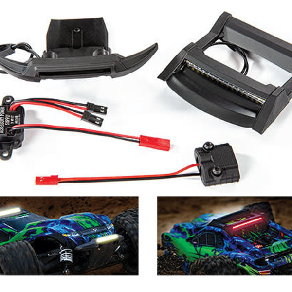 Traxxas LED light set, complete (includes bumper with LED lights, roof skid plate with LED lights, 3-volt accessory power supply, and power tap connector (with cable)) (fits #6717 body) (Online price includes ground shipping to the lower 48 states)