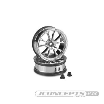 Tactic - chrome street eliminator - 2.2" 12mm hex front wheels (fits Traxxas Slash, Bandit, AE DR10 etc)