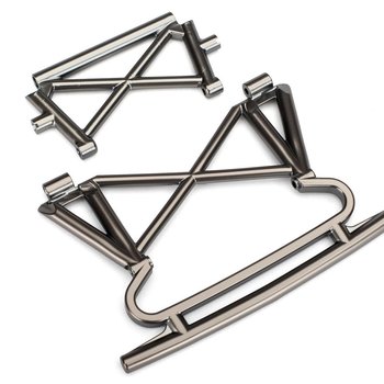 Traxxas Bumper, front/ bumper support (satin black chrome-plated)