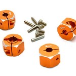 Integy 12mm Hex Wheel (4) Hub 9mm Thick for 1/10 Axial, Tamiya, TC & Drift OBM-1375ORANGE