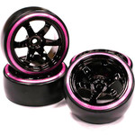 Integy Black Color 6 Spoke Wheel w/ Outer Ring + Drift Tire (4) Set (O.D.=62mm) C23624PURPLE