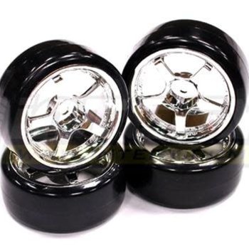 Integy Type I Complete Wheel & Tire Set (4) for Drift Racing C23238