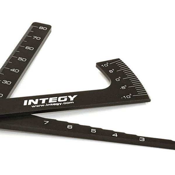 Integy Aluminum Alloy Ruler, Ride Height 1.5-to-7.0mm& Camber Gauge for 1/10 TC & Drift C27287BLACK