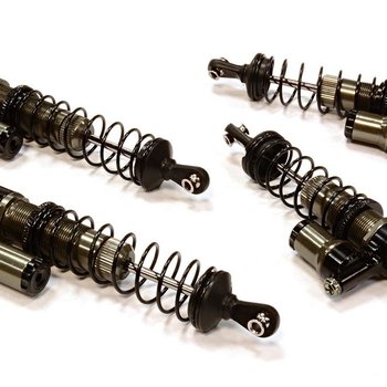 Integy Machined XSR9 Piggyback Shock Set(4) for Traxxas 1/10 Stampede 4X4 & Rustler 4X4 C25142GREY