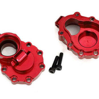 Traxxas 8253R - Portal housings, inner (rear), 6061-T6 aluminum (red-anodized) (2)/ 2.5x10 CS (2)