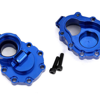 Traxxas 8253X - Portal housings, inner (rear), 6061-T6 aluminum (blue-anodized) (2)/ 2.5x10 CS (2)