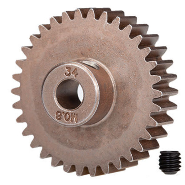 Traxxas Gear, 34-T pinion (0.8 metric pitch, compatible with 32-pitch) (fits 5mm shaft)/ set screw