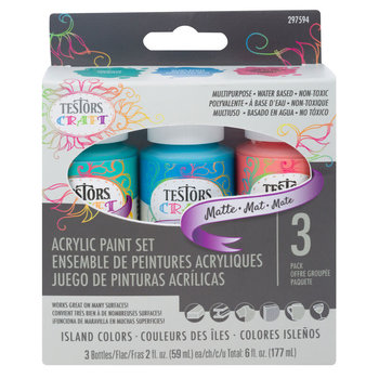 Testors Craft 3Pk 2 oz Matte Island Colors