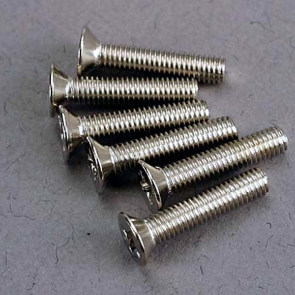 Traxxas Screws, 3x15mm countersunk machine (6)